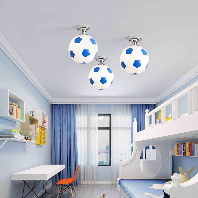 Norvo | SportLume Kreativ Taklampe | Basketball & Fotball Design | Halvmontert | Glasslampe