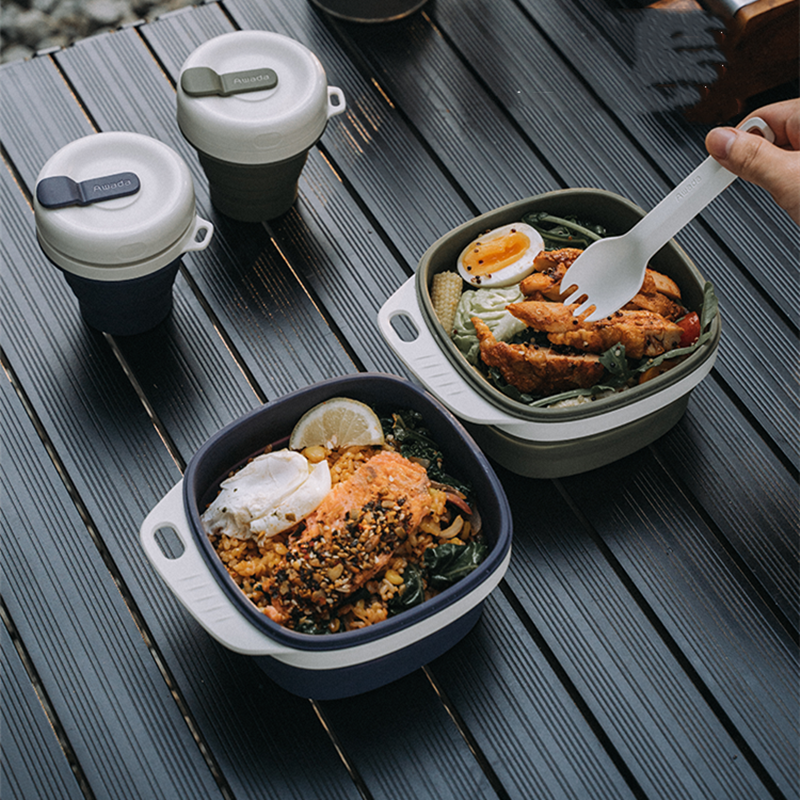 Norvo | Bærbar silikon alt-i-ett camping bestikksett