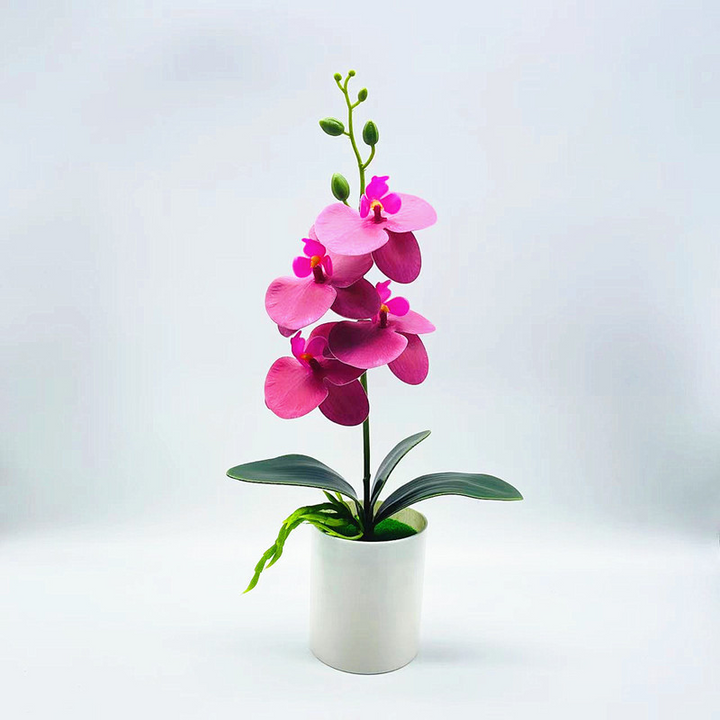 Norvo | Kunstig Orkidéblomst – Dekorativ Kunstig Plante for Stue og Borddekorasjon