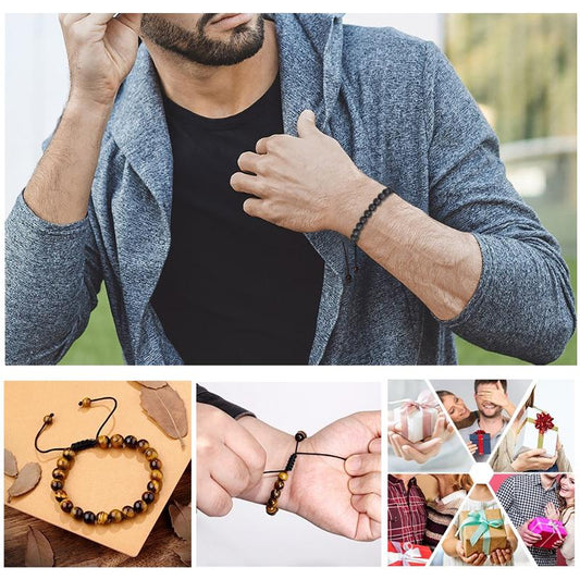 Norvo | Tiger Eye Lava Rock Stone Armbånd