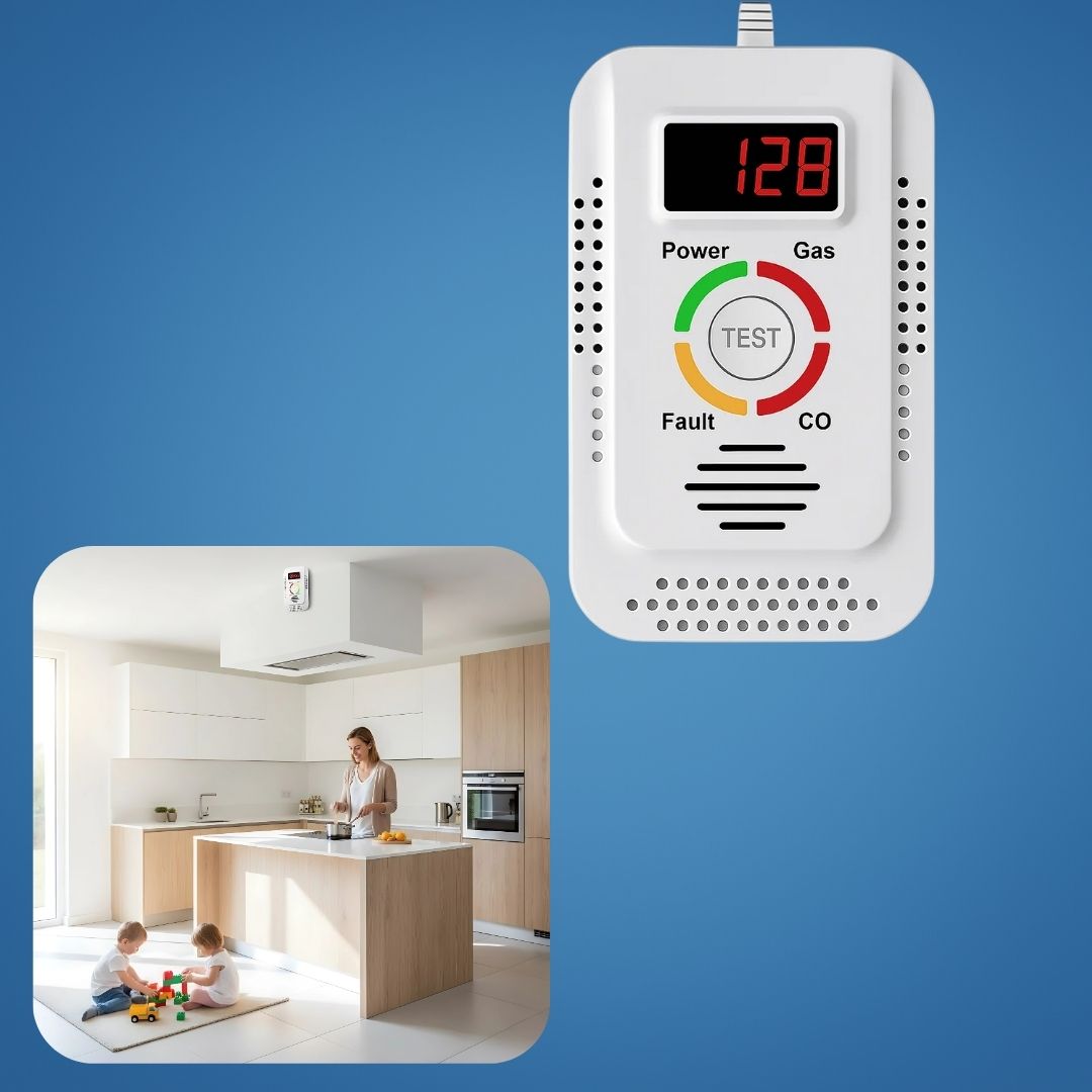 Digital Display – 85dB Høyt Alarm – Hjemmesikkerhetsenhet – Tidlig Varsel Beskyttelse for Familie Norvo