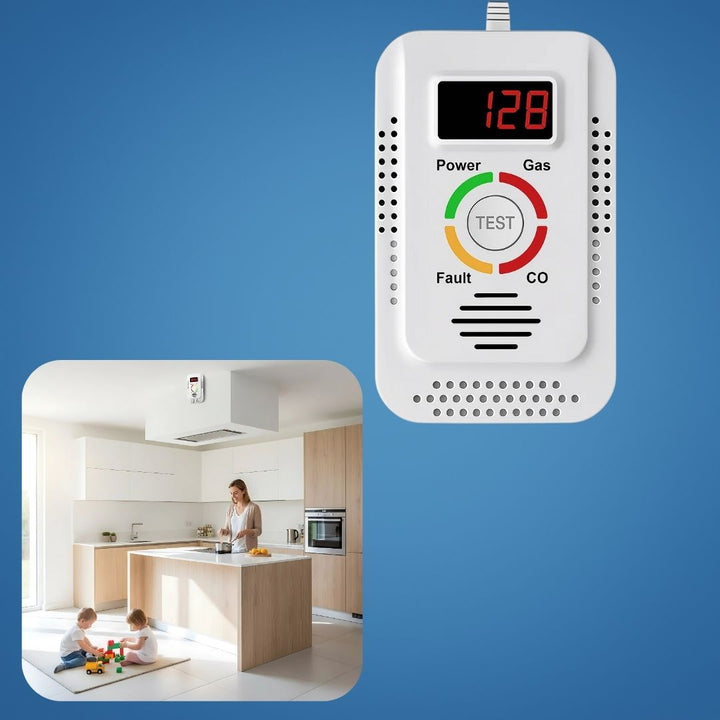Digital Display – 85dB Høyt Alarm – Hjemmesikkerhetsenhet – Tidlig Varsel Beskyttelse for Familie Norvo