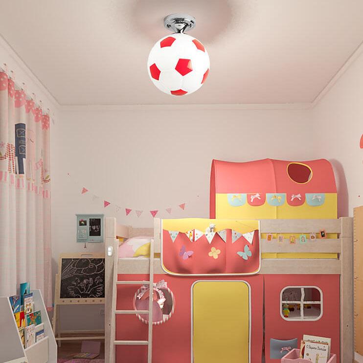 Norvo | SportLume Kreativ Taklampe | Basketball & Fotball Design | Halvmontert | Glasslampe