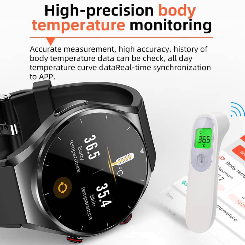 Norvo |  Én-Klikk Blodsukker Blodtrykk Ekg/Ekg Hrv Hjerteovervåking Suga Pro Helse Smartswatch