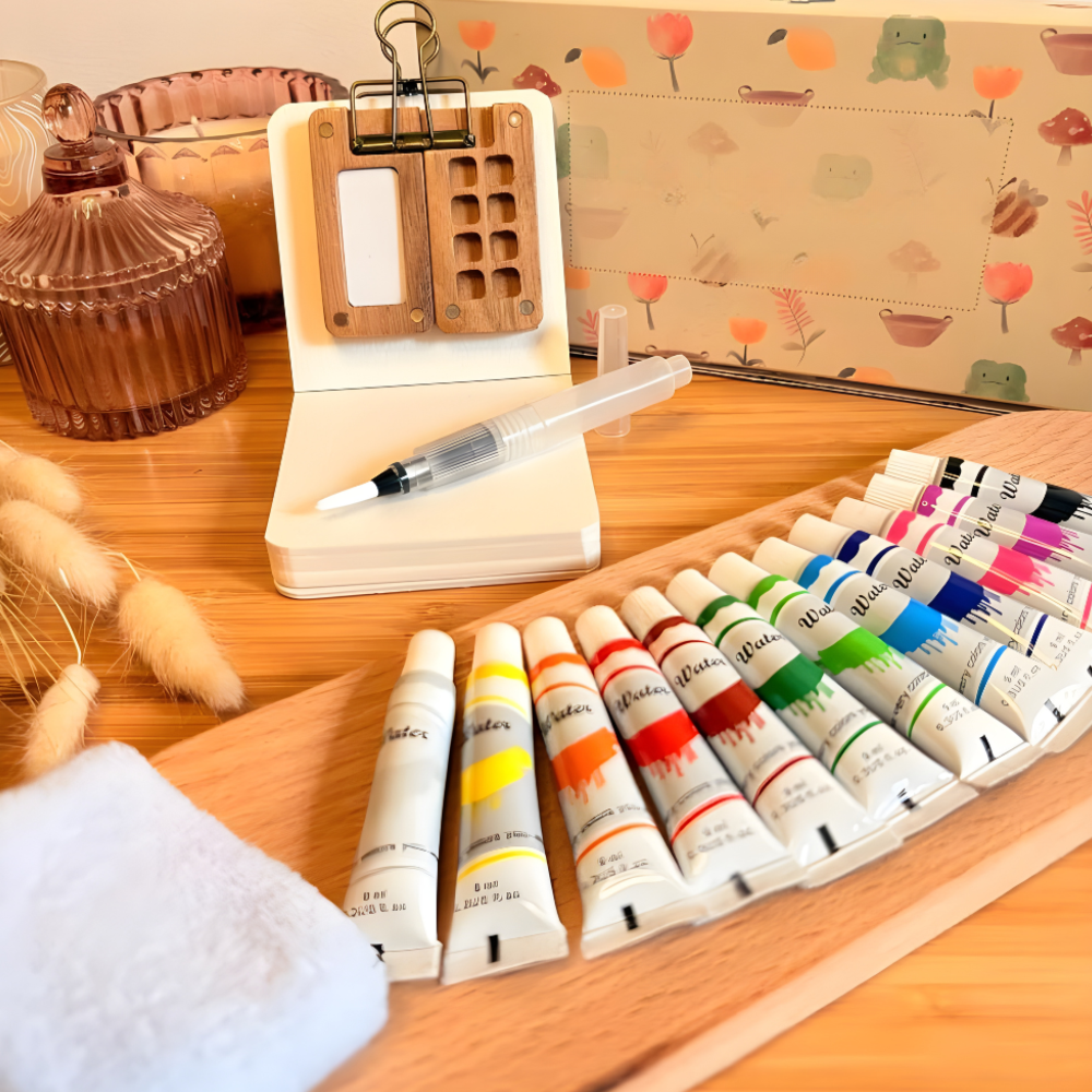 Norvo | Akvarell Reise Sett Bærbart Kunst Kit Kompakt Premium Maling