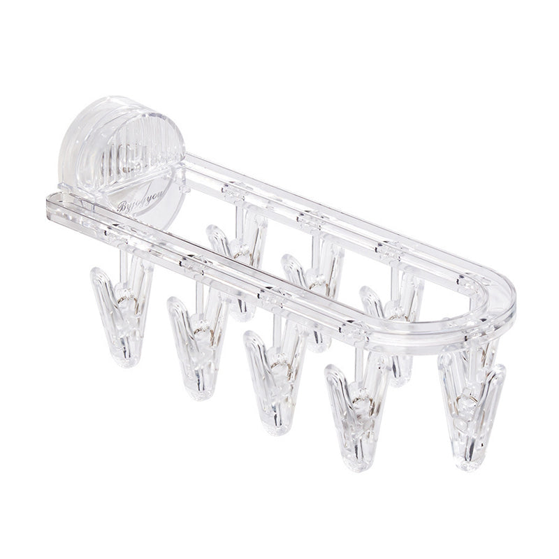 Norvo | Sugkop sammenleggbart klesstativ med klips