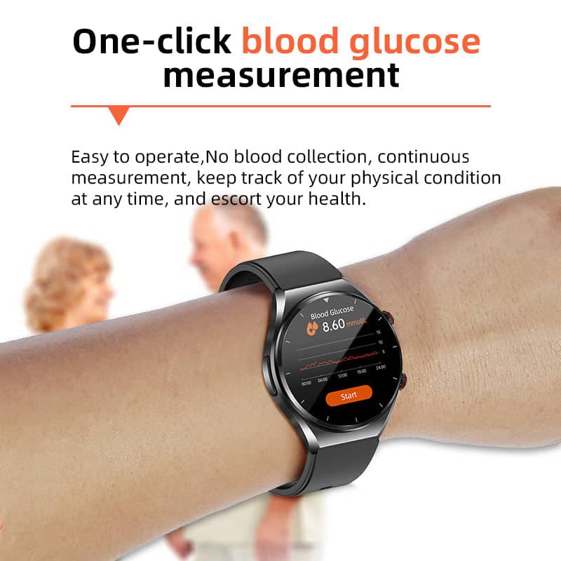 Norvo |  Én-Klikk Blodsukker Blodtrykk Ekg/Ekg Hrv Hjerteovervåking Suga Pro Helse Smartswatch