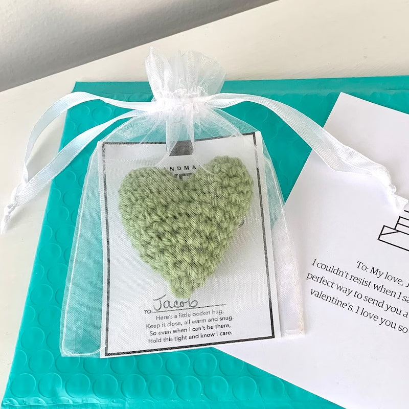 Norvo | Pocket Hug Heklet Hjerte Liten Gave