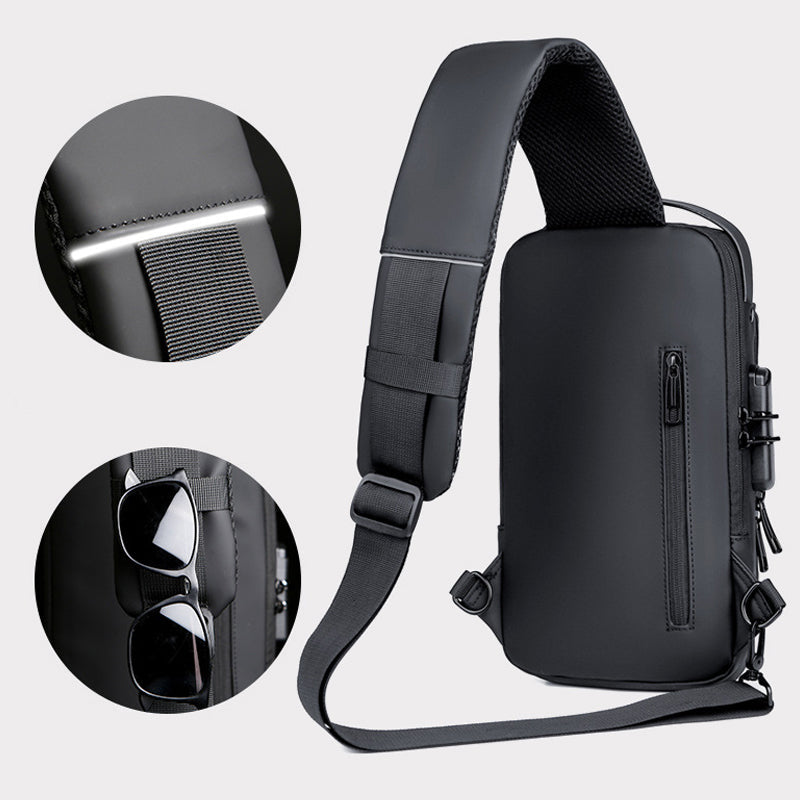 Norvo | USB-lading Sport Sling Tyverisikker Skulderveske