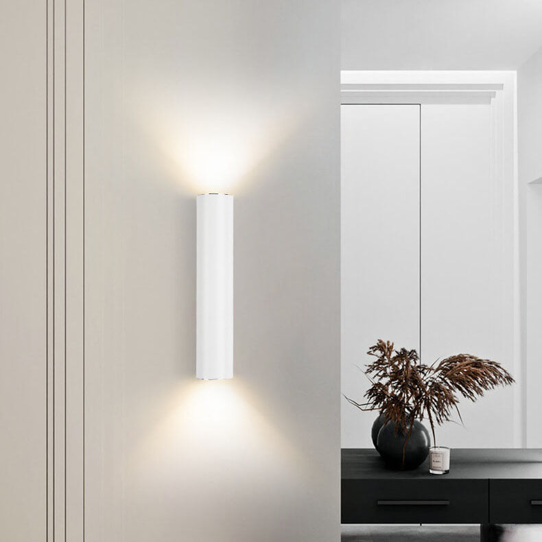 Garduru sylinderformet vegglampe i aluminium | 2 pærer | Moderne design | Innendørs og utendørs