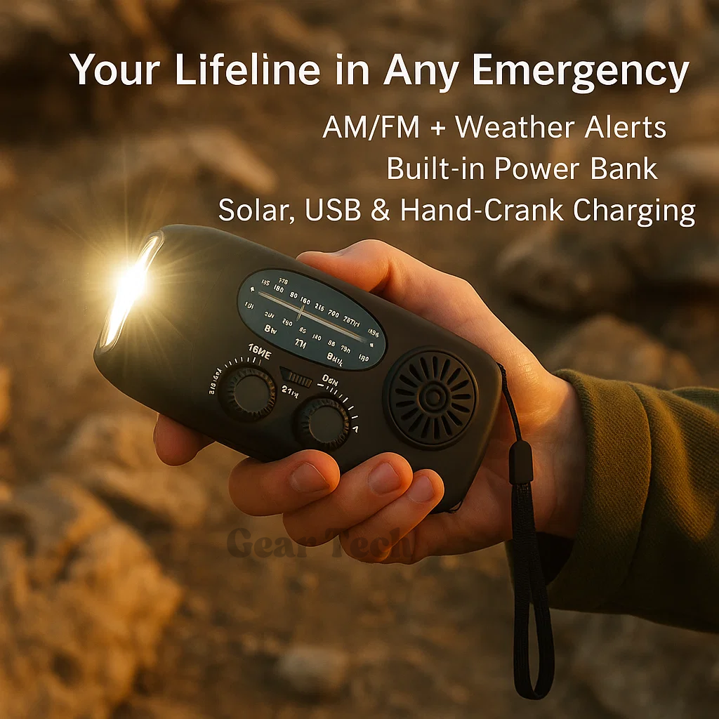 Norvo | Bærbar Winding Radio | AM/FM, Værmeldinger & Innebygd Power Bank for Nødhjelpsforberedelse