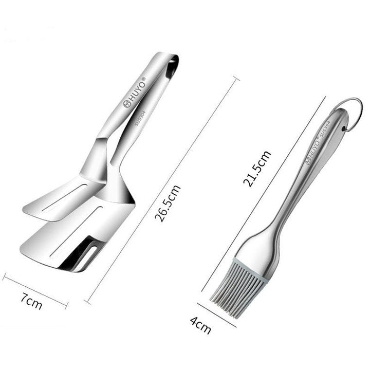 Norvo | Multifunctional Rustfritt Stål Spatula med Tong, for Egg, Kjøtt, Sandwicher