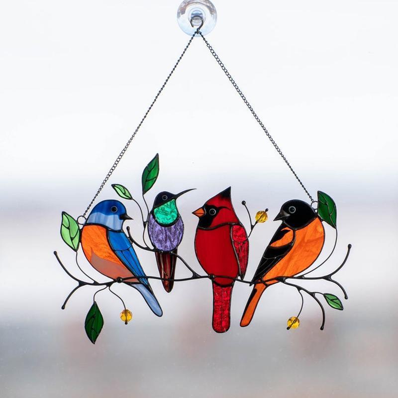 Fugler Flekket Glassvindu Henge 🐦 | Norvo