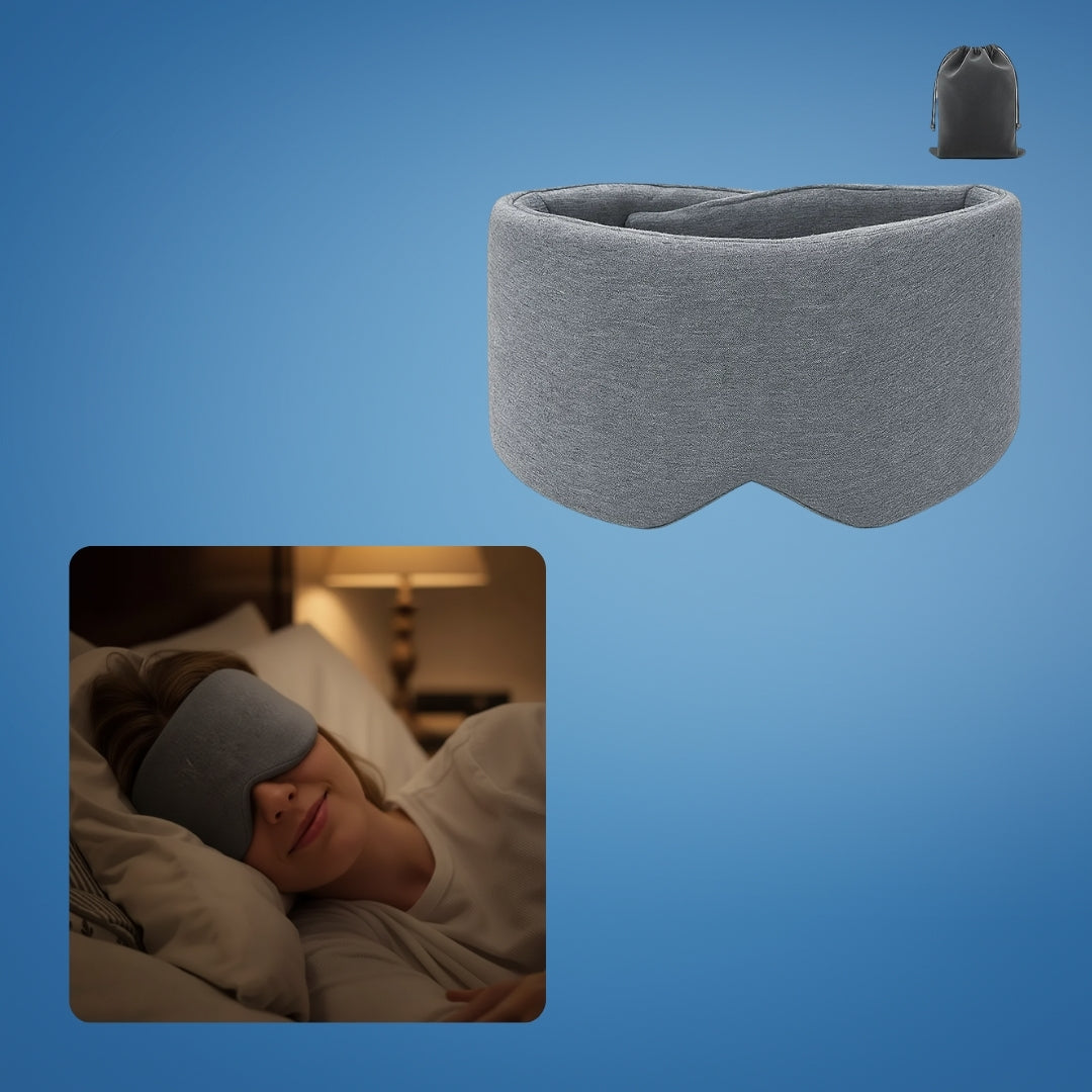 Total lysblokkerende – Myk bomullskomfort – Pustende passform – Blokkerer alt lys for reise, lur og dyp søvn Norvo