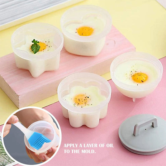 Norvo | Søt Kokt Egg Form🥚🥚4 PCS/Sett Med Pensel