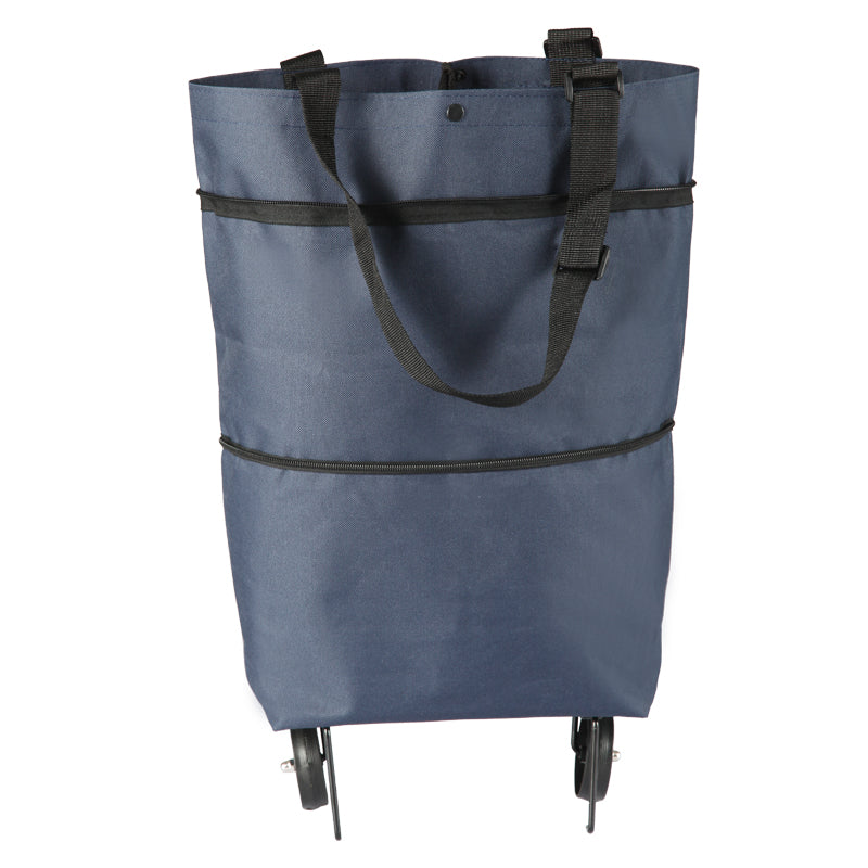 Norvo | Gjenbrukbar Handlevogn / Tote Bag med Sammenleggbare Hjul, Justerbar Stropp, Tjukk Bunn og Stor Kapasitet, Til Handle, Utendørs og Mer