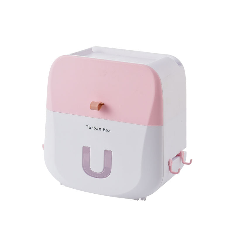 Norvo | Vanntett og hullfri toalettpapir lagringsboks og hylle med dobbeltlagsdesign, sterk bærerkapasitet, ett-klikk åpning og krok