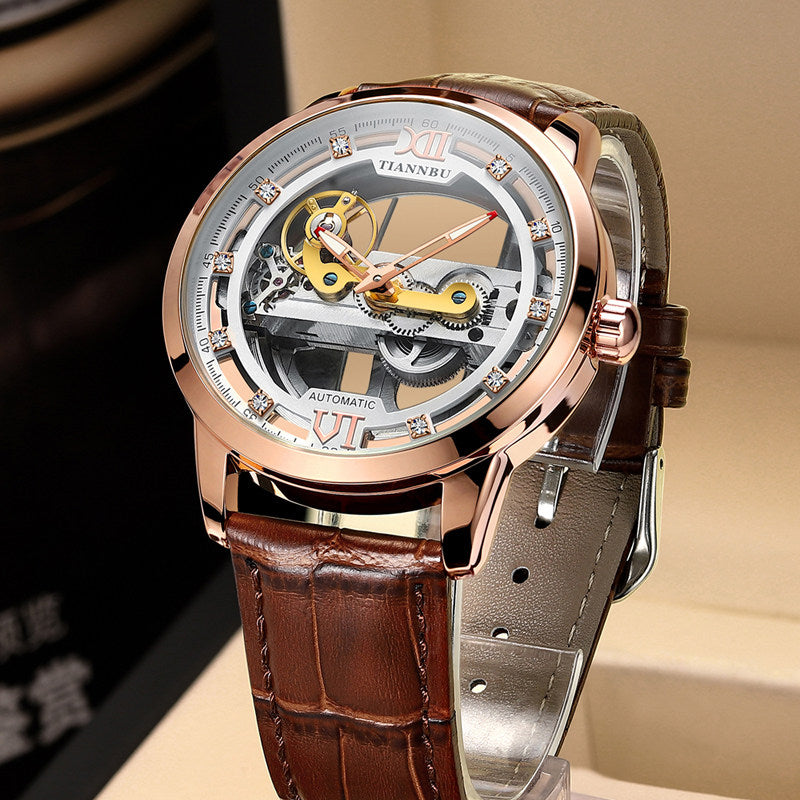 Norvo | Skeleton Tourbillon Ultra Tynn Automatisk Mekanisk Klokke
