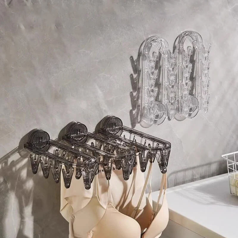 Norvo | Sugkop sammenleggbart klesstativ med klips