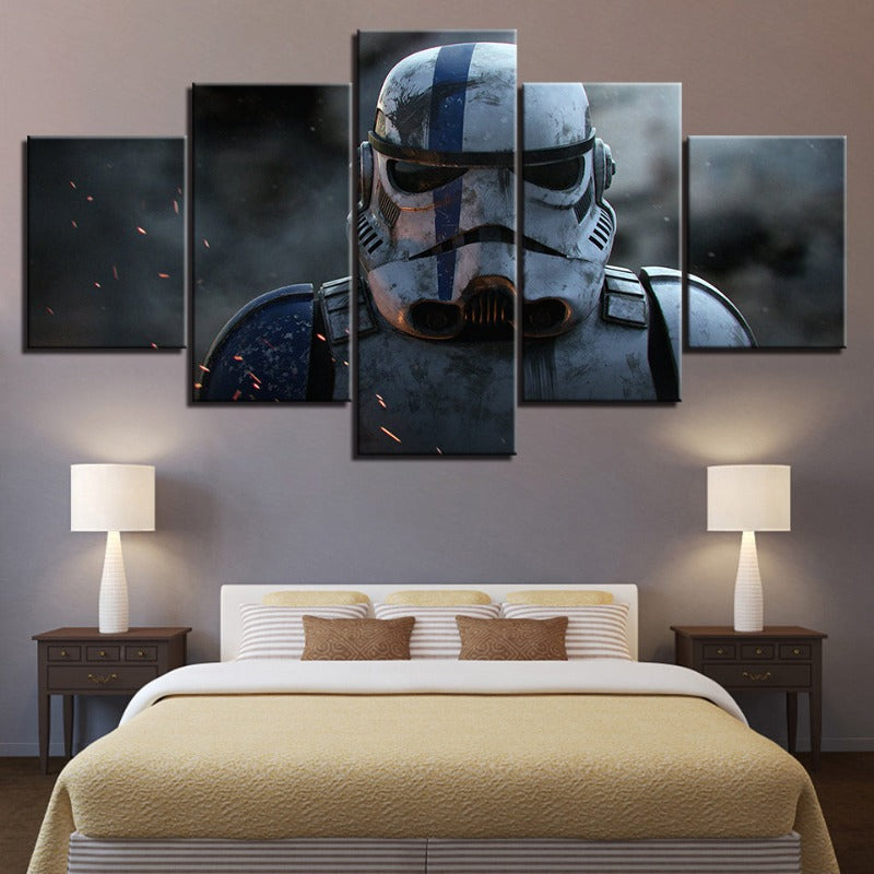 Norvo | Stormtrooper Star Wars - 5 Delt Lerret Veggkunst - Høyoppløselig Trykk