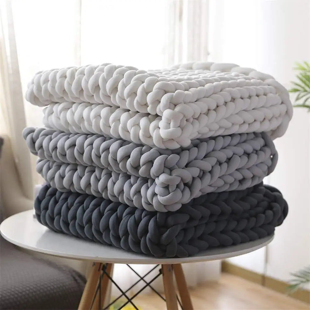 Norvo | Chunky Knit Håndlaget Vektet Pledd – Ultra-Koselig & Stilfullt Teppe