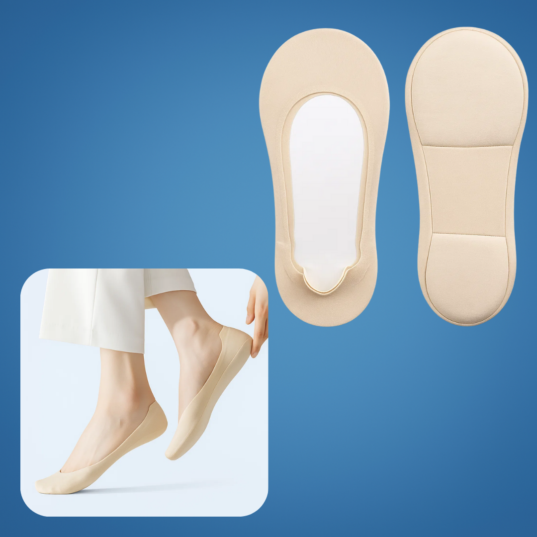 Vis Polstrede Sokker – Støtdempende Komfort – Pustende Bomullspolstring – Antiskli Hæl – Kvinner Hele Dagen Gåing Lindring Norvo