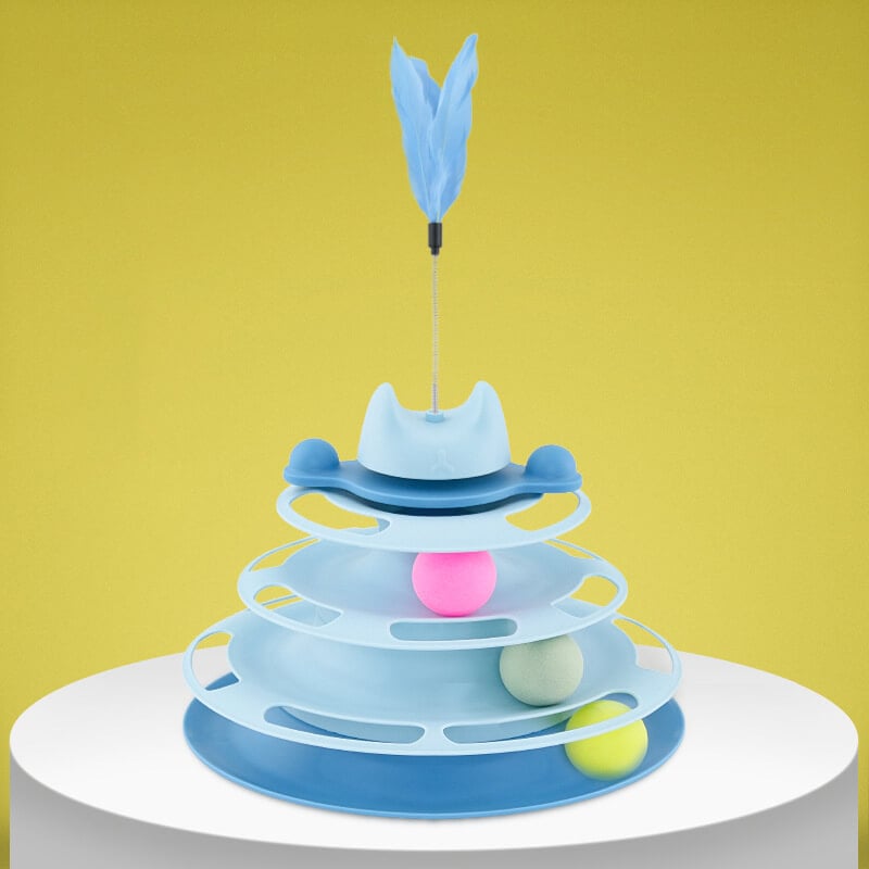 Norvo | Deilig interaktiv sirkelbane med bevegelige baller kattehøytaler for avslapning