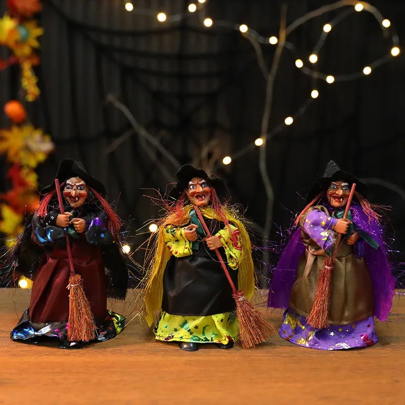 Norvo | Halloween heks dukke statue dekorasjon skrivebord