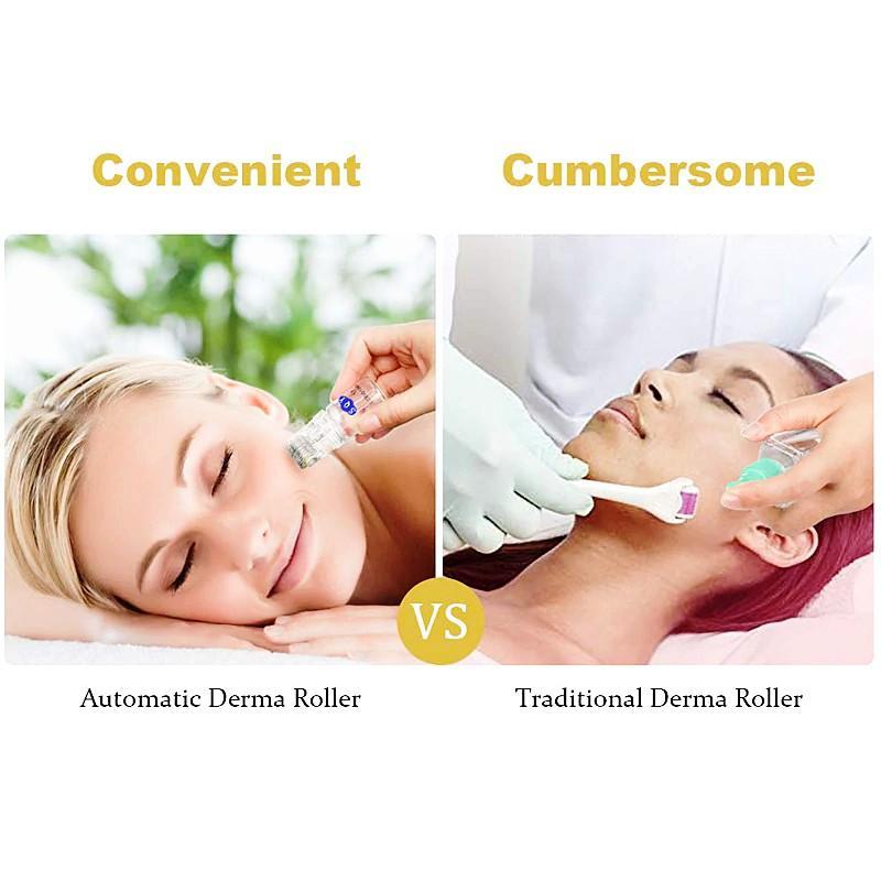 Norvo | Automatisk Mikroneedle Derma Roller Derma-roller -0.25mm Titanium Mikronål Hudpleiesystem