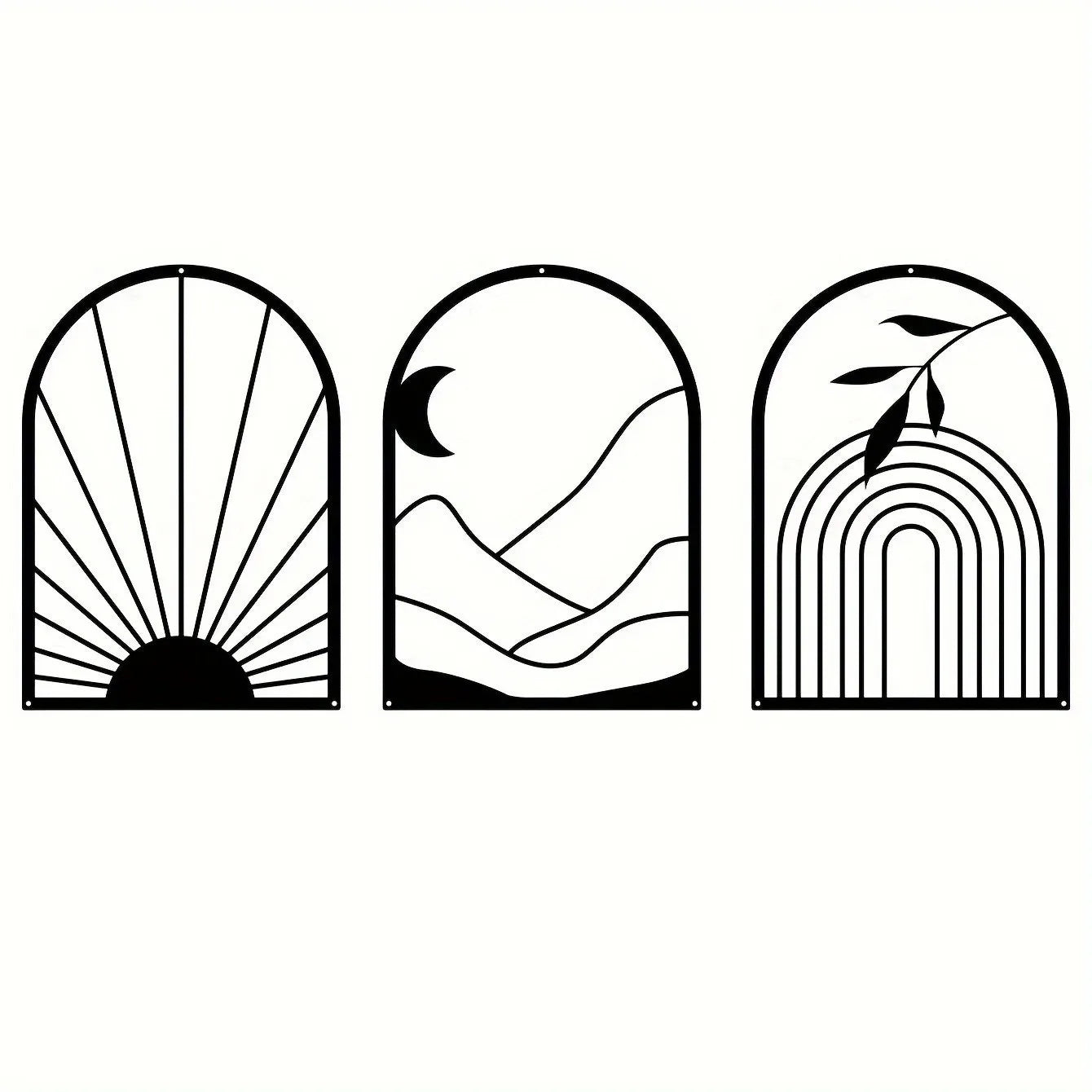 Norvo | Nordic Iron Line Veggkunst – Antikk Silhouette Metall Pendler