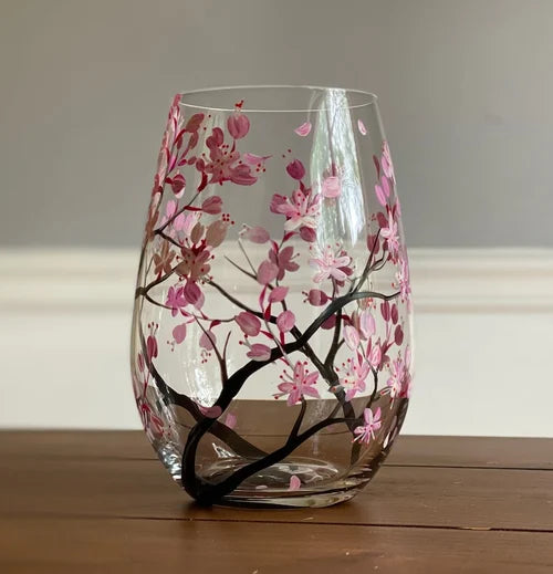 Norvo | Four Seasons Tree Vin Glass - Håndmalt Kunst