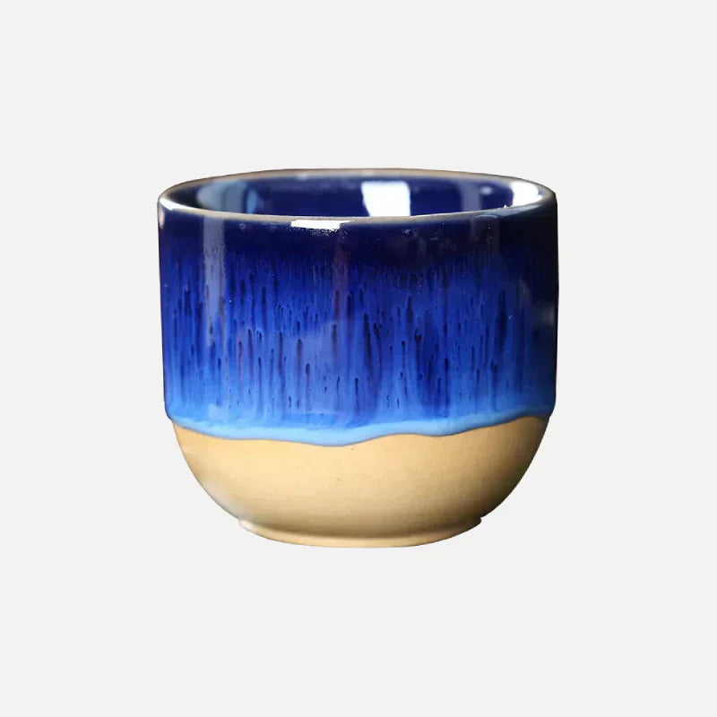 Norvo | Håndlaget keramikk kopp – Blå glasert tebolle