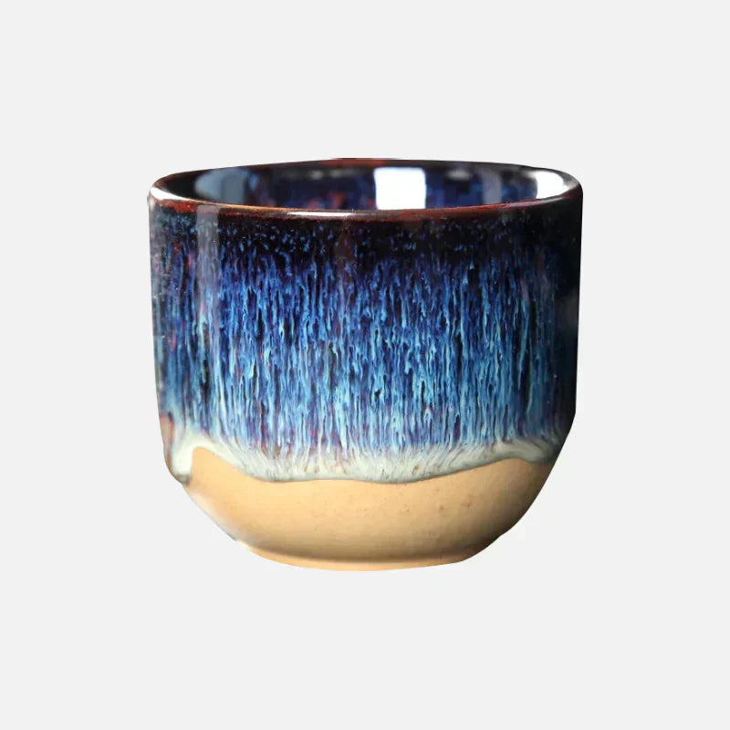 Norvo | Håndlaget keramikk kopp – Blå glasert tebolle