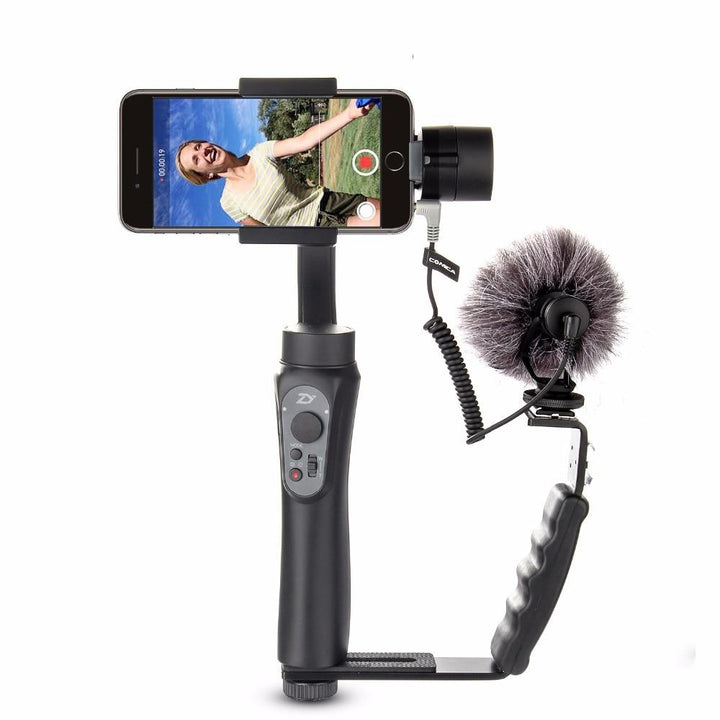 2 i 1 Retningsbestemt Kondensator Video Mikrofon Monter for Mobiltelefon | Norvo