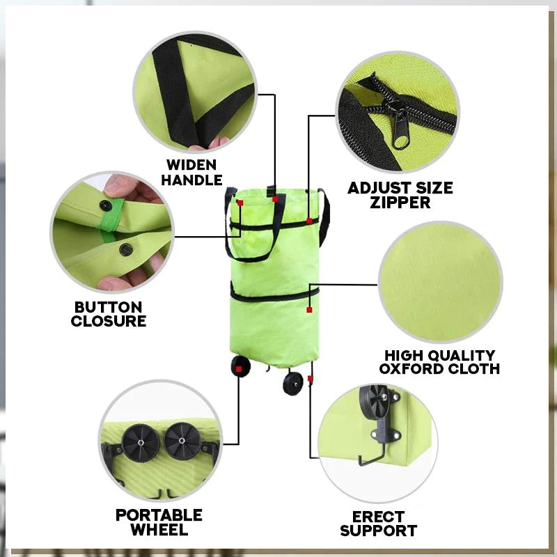 Norvo | 2-i-1 Konverterbar Handlepose med Hjul - CarryFlex