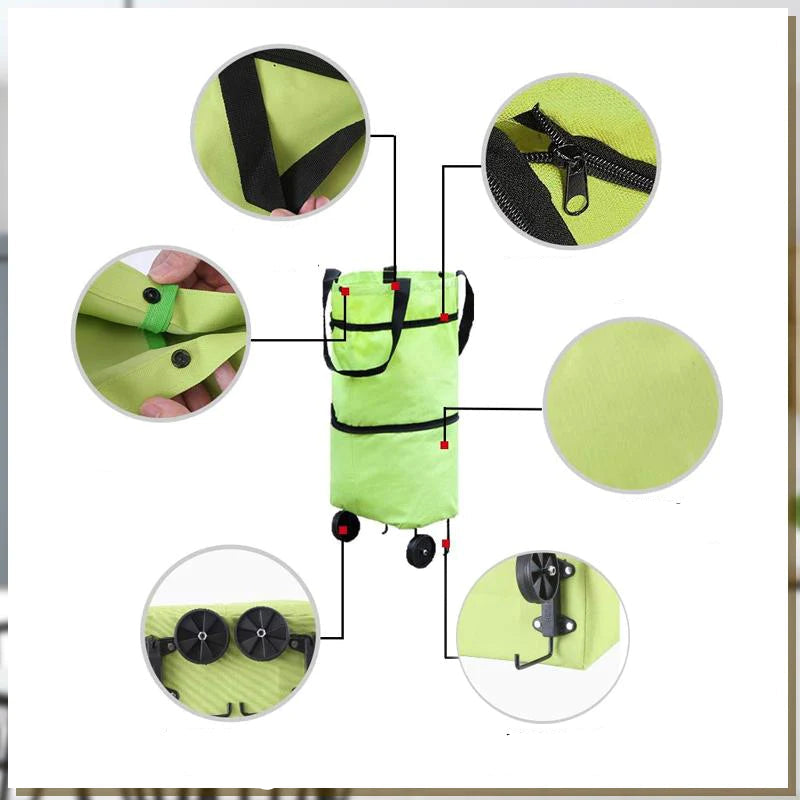 Norvo | 2-i-1 Sammenleggbar购物Bag med Hjul