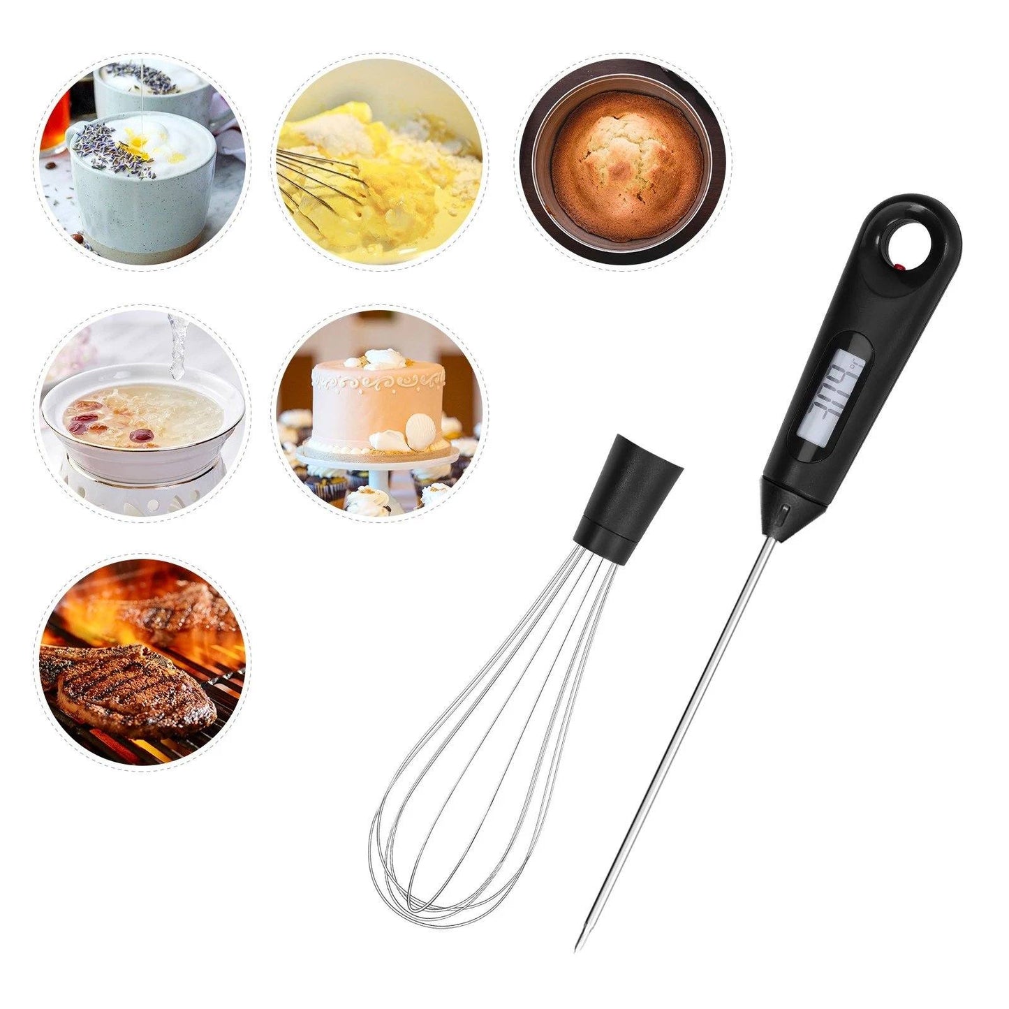 Norvo | 2-i-1 Instant-lese Mat Termometer og Eggvisp