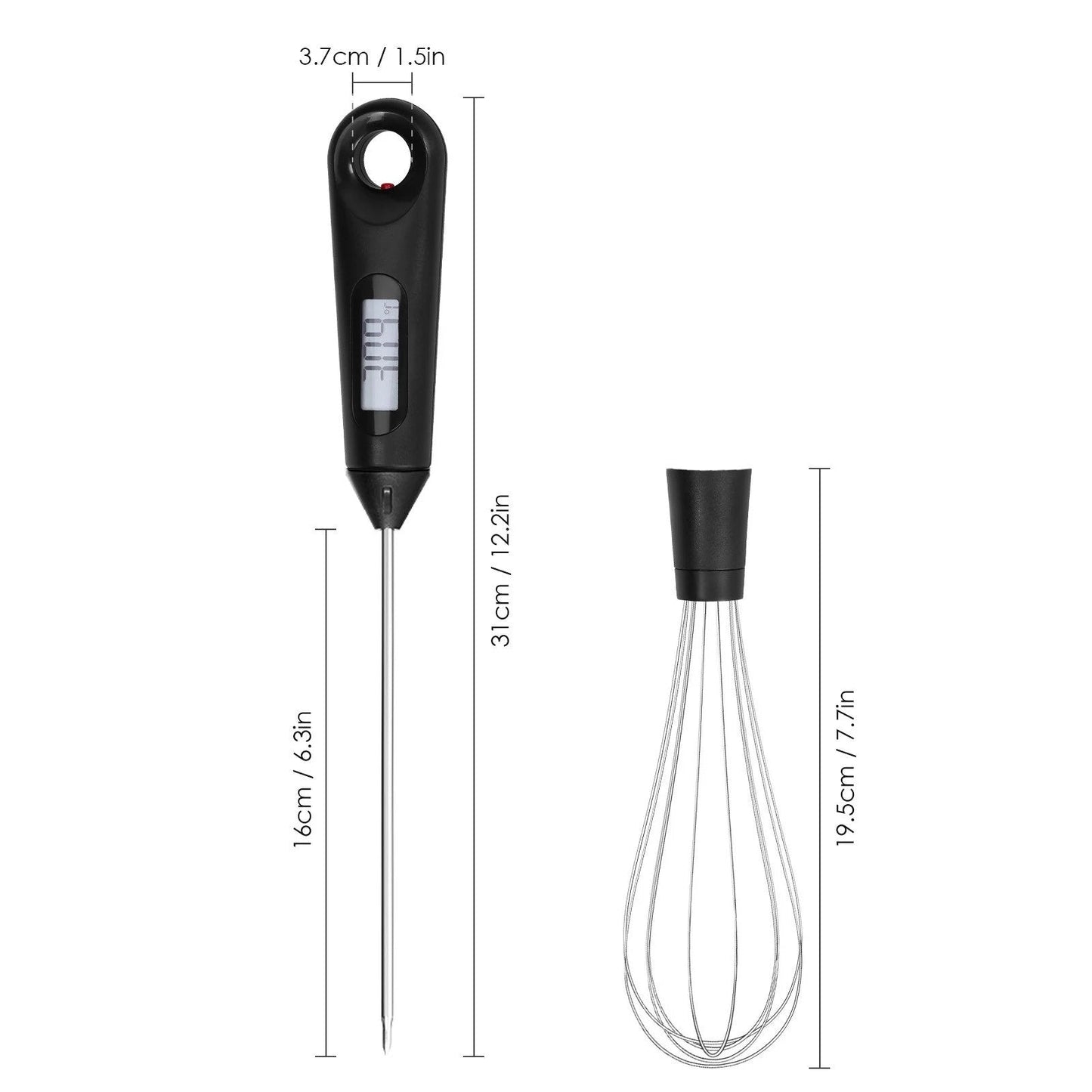 Norvo | 2-i-1 Instant-lese Mat Termometer og Eggvisp