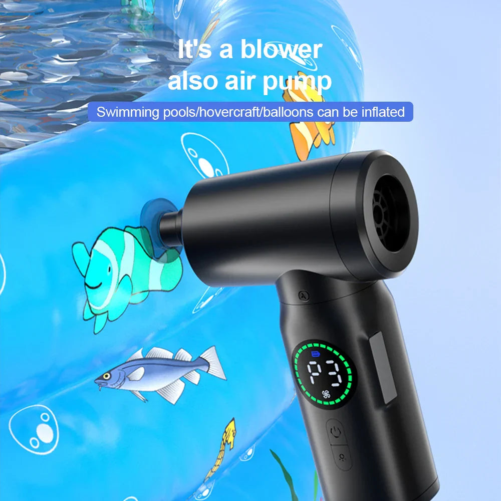 Norvo | 2-i-1 Bærbar Luftkompressor Vakuum og Blåser med LED Lys (7500mAh) - AirMaster