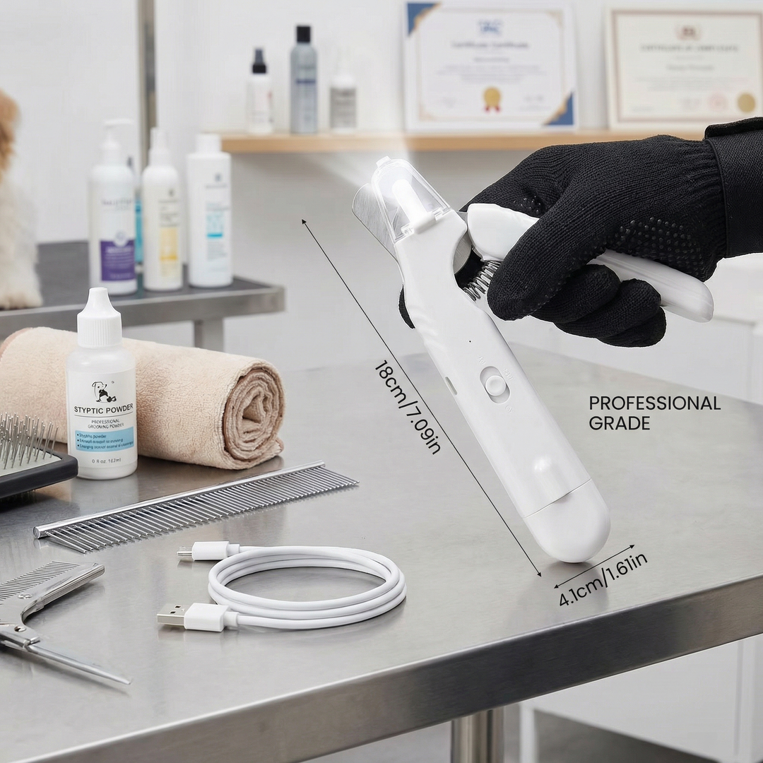 2-i-1 Profesjonell Hund Klipphammer & Slipemaskin – Ultra-Stille & Oppladbar Norvo