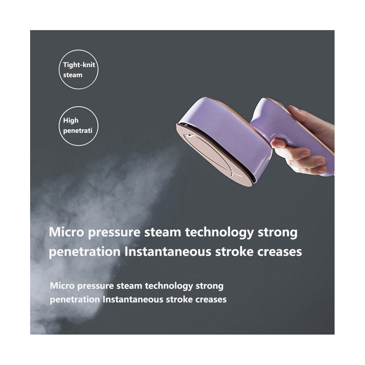 Norvo | WrinkleAway™ | Kompakt Dampstrykejern for Reiser | Bærbar Krøllfjerner for Klær & Plagg