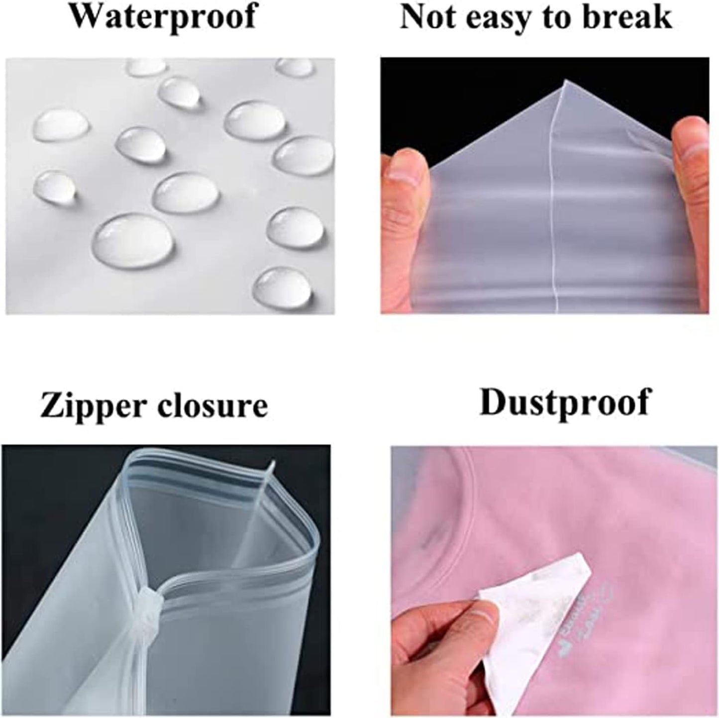 Frendorf | Multibruks frostet glidelåsposer – 20-pack plastklesekker (Kjøp 2 sett, få 1 GRATIS)