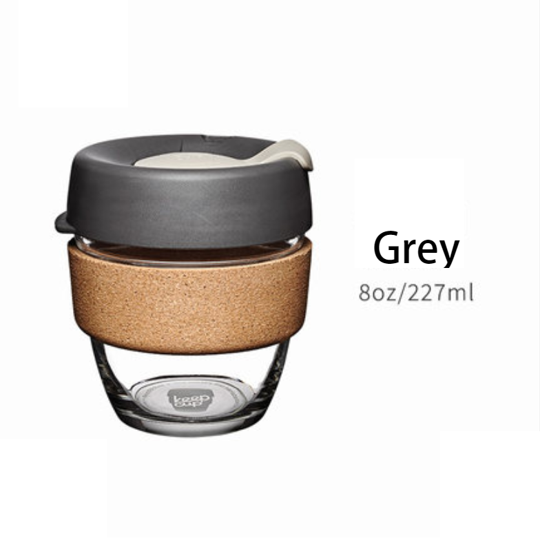 Norvo | Brukbar og bærbar glasskaffekopp med lokk og sleeve, for hjem, reise og mer