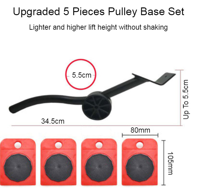 Norvo | Mini Gulvjekk med Svingbare Hjul, Anti-frakoblingsdesign, Sterk Lastbærende Kapasitet, for Hjemmebruk, Flytting av Tunge Gjenstander