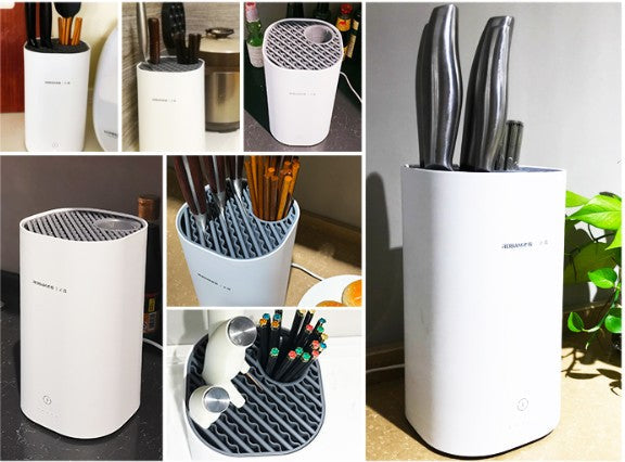 Norvo | Automatisk Intelligent Desinfeksjon Tørke Knivholder med UV Desinfeksjon, Høy Temperatur Tørking, Stor Kapasitet, Vaskbar Modul & Energi Sparing