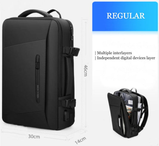 Norvo | Vanntett Ryggsekk med Flere Rom, Uavhengig Digitalt Lag, Utvidbar, 180¬∞Åpen og Innebygd Regnfrakk, for Reise, Camping og Mer