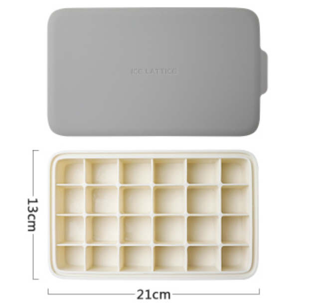 Norvo | Silikon Isform med 12 Sekskantede eller 24 Firkantede Huller, med Matkvalitets Silikon, Støvbeskyttende Lokk, Oppvaskmaskinsikker og Enkel å Ta Ut