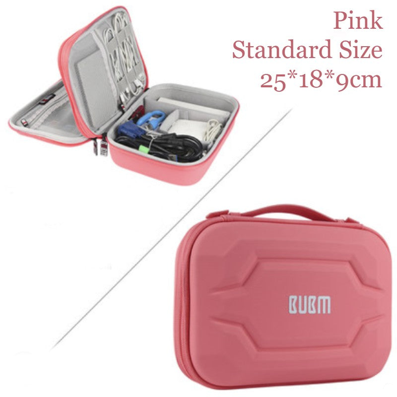 Norvo | Bærbar stor kapasitet digitalt tilbehør oppbevaringspose, med EVA hard skall, vanntett og støtsikker design, dobbel oppbevaring og justerbar skillevegg, for kabler, powerbank, kosmetikk og mer