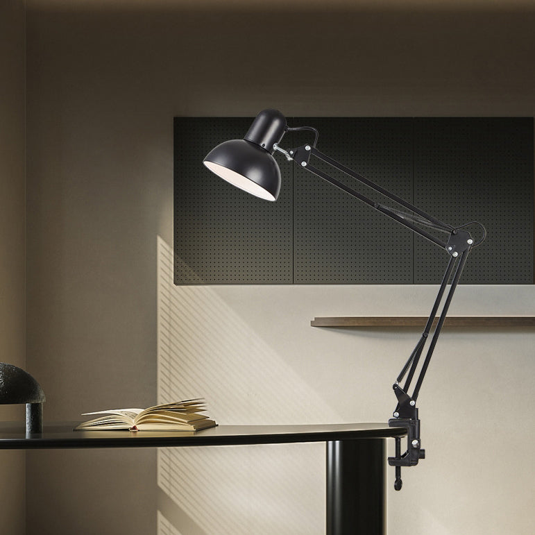 Norvo | Moderne minimalistisk sammenleggbar bordlampe med lang arm og klemme laget av ABS med 1 lys for soverommet
