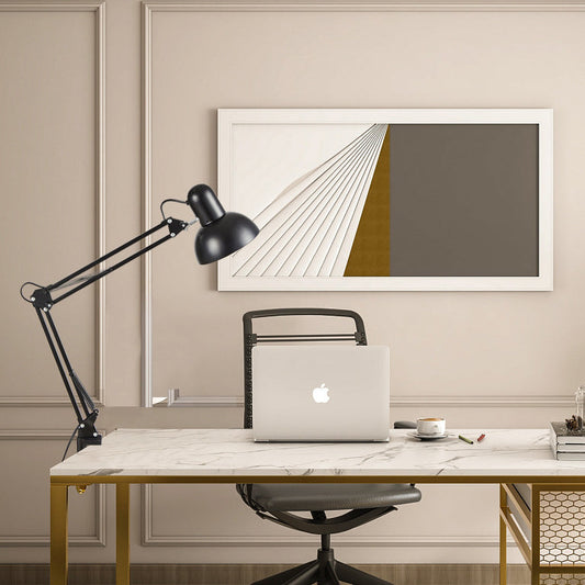 Norvo | Moderne minimalistisk sammenleggbar bordlampe med lang arm og klemme laget av ABS med 1 lys for soverommet